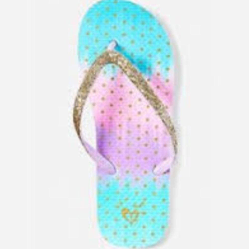 Justice Ombre Glitter Flip Flops